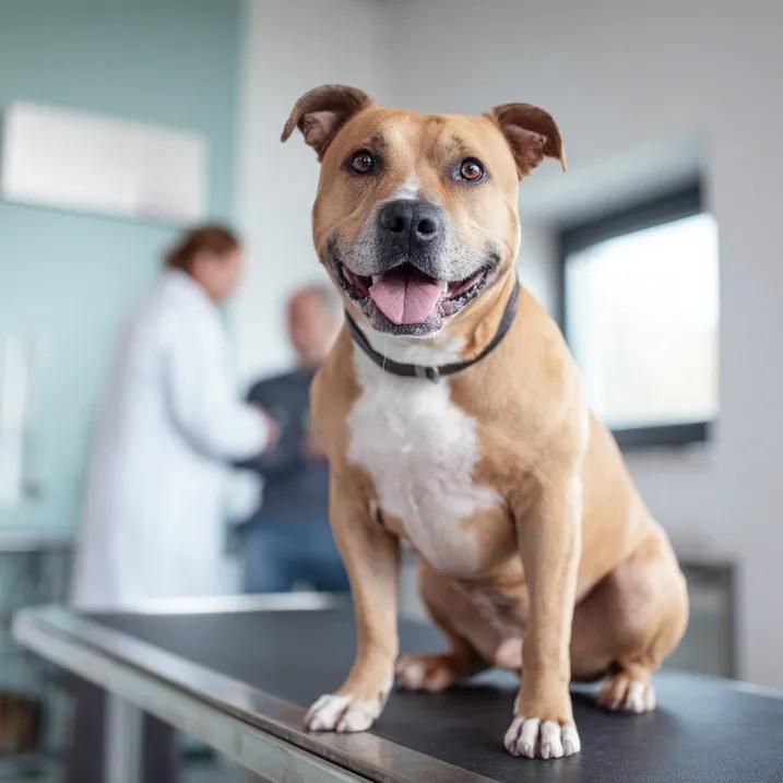 Chien qui subit une diagnose